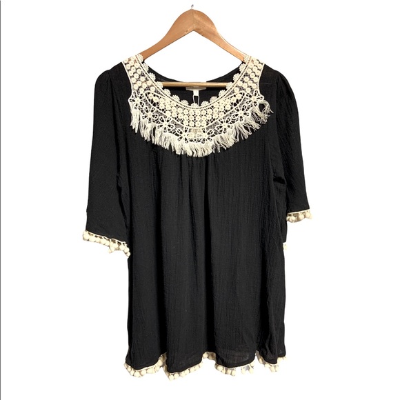 CLEARANCE!!! NWT Perfect Boho Linen Tunic Top - Picture 2 of 6